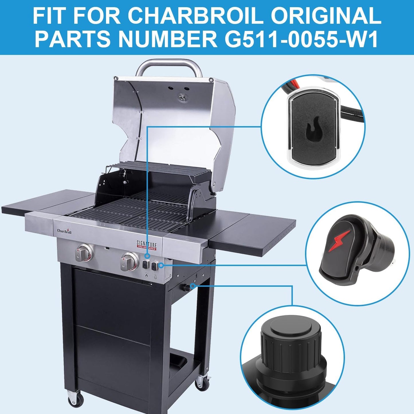 Encendedores parrilla Charbroil Surefire 5 salidas con botones