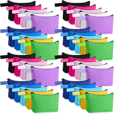 40 Bolsas Lona Cosméticos Viaje con Cremallera 10 Colores
