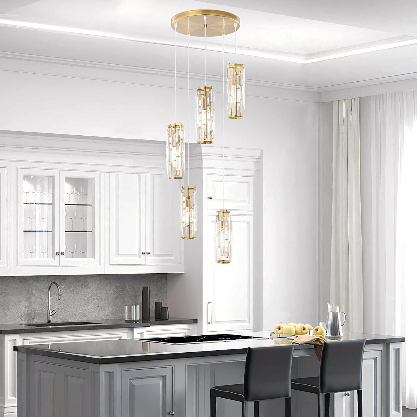 Lámpara colgante moderna 5 luces cocina comedor
