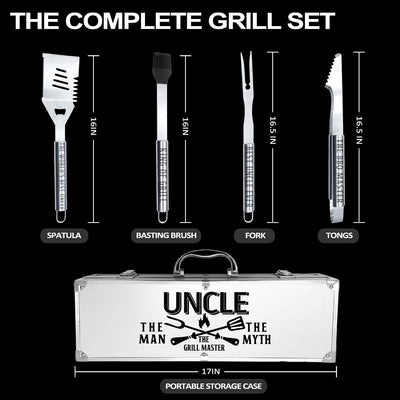 Kit accesorios parrilla acero inox grueso para tío
