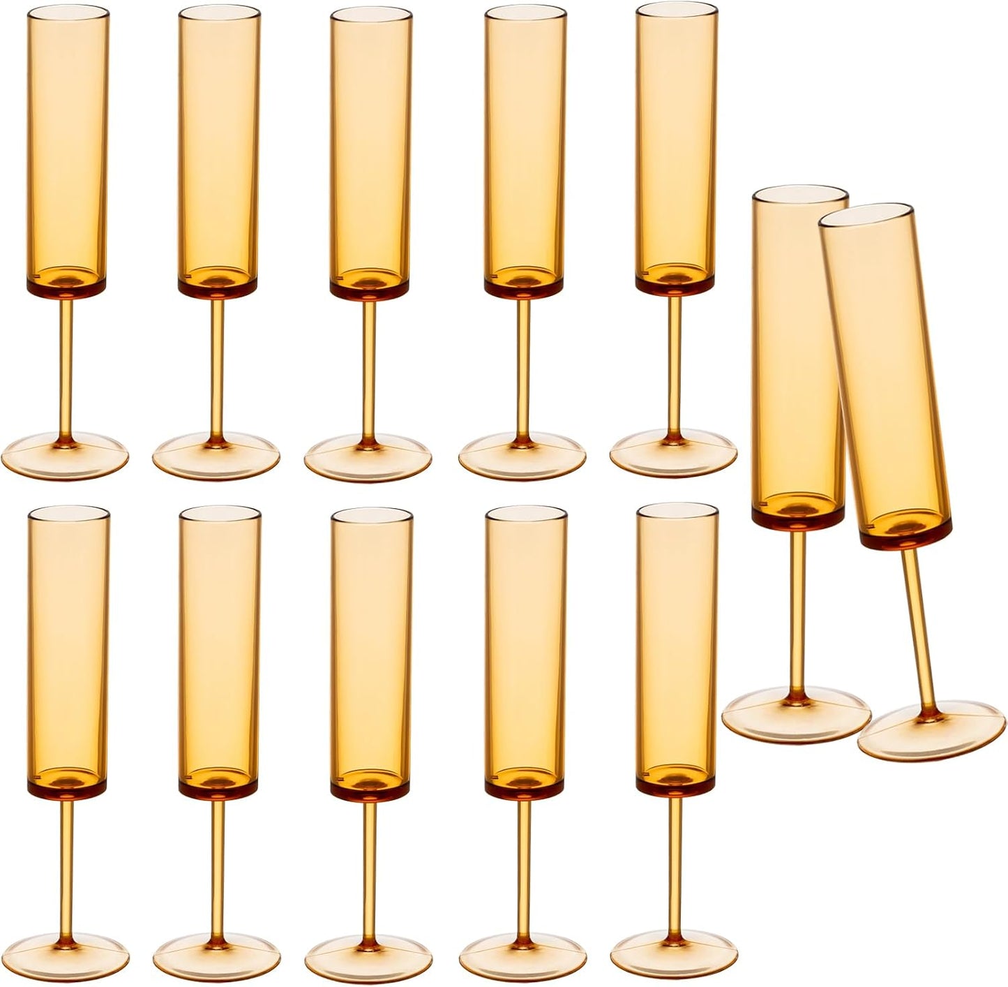 Copas champán acrílico 6oz 12pzas reutilizables para fiestas
