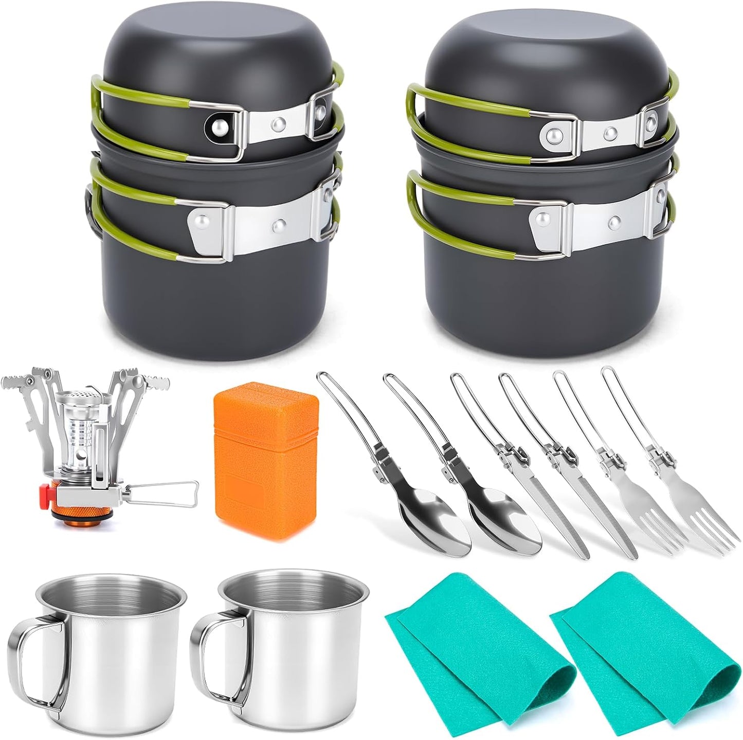 Set 16 pzas utensilios cocina camping ligeras