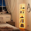 Estantería esquina 6 niveles con luz LED para sala