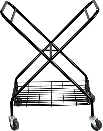 Carrito lavandería plegable con cesta negro