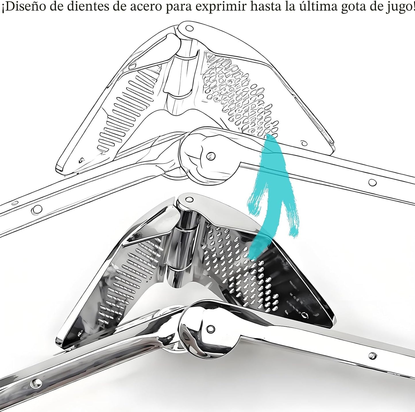 Exprimidor acero inox manual plegable extractor cítricos