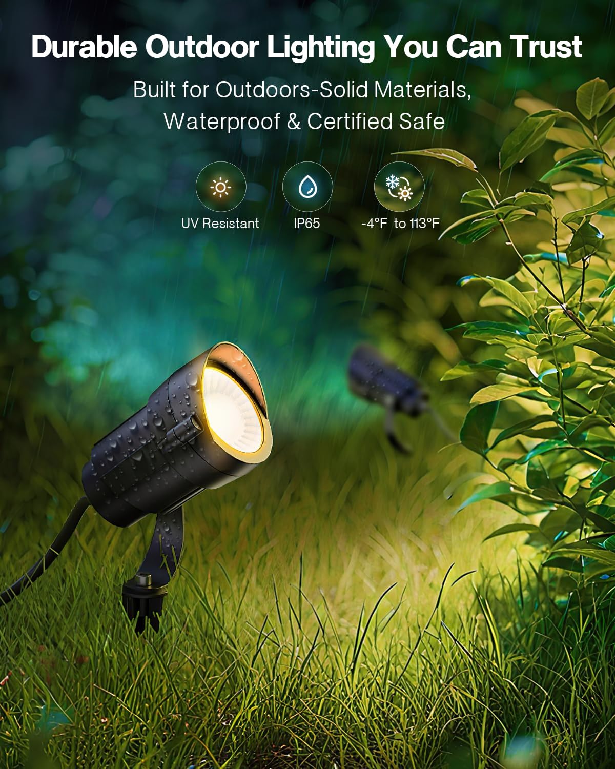 Kit iluminación paisaje 12W LED impermeables 2900K patio