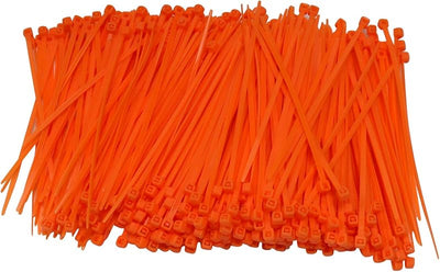 Cable alambre autoblocante 1000pzas 4pulg nylon naranja