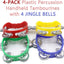 Pack 4 Panderetas Plástico con 4 Cascabeles 4 Colores
