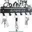Soporte llaves pared metal negro 11x4.84" ganchos