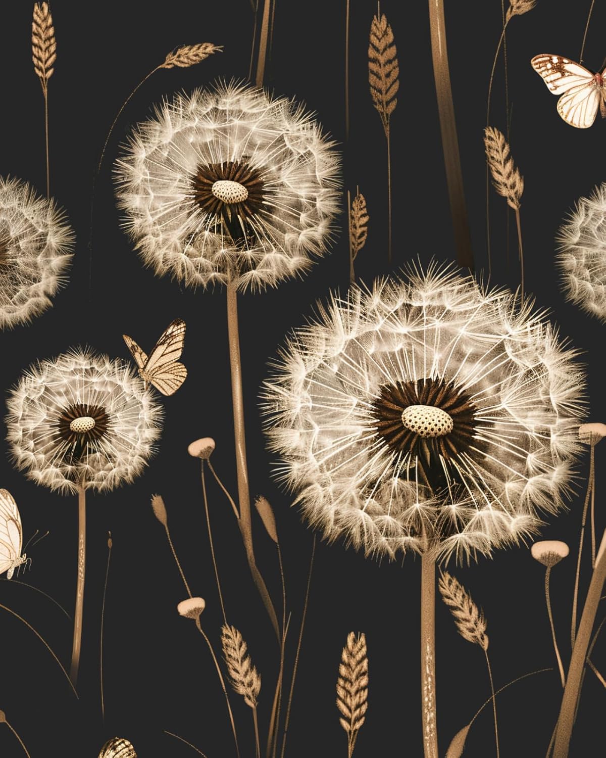 Papel tapiz floral negro autoadhesivo para baño dormitorio
