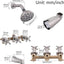 Set grifo ducha 3 manijas boquilla bañera sistema completo