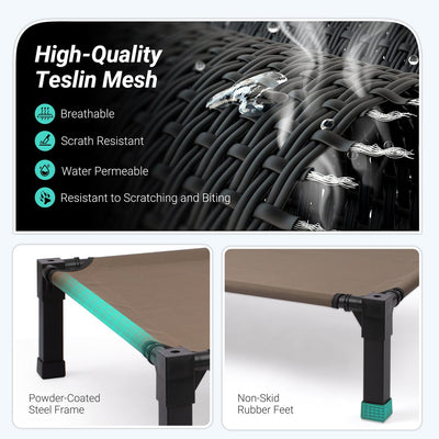 Cama perro al aire libre acero malla Teslin 35pulg
