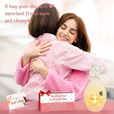 Statua hug regalo mujer led poliresina cumpleaños