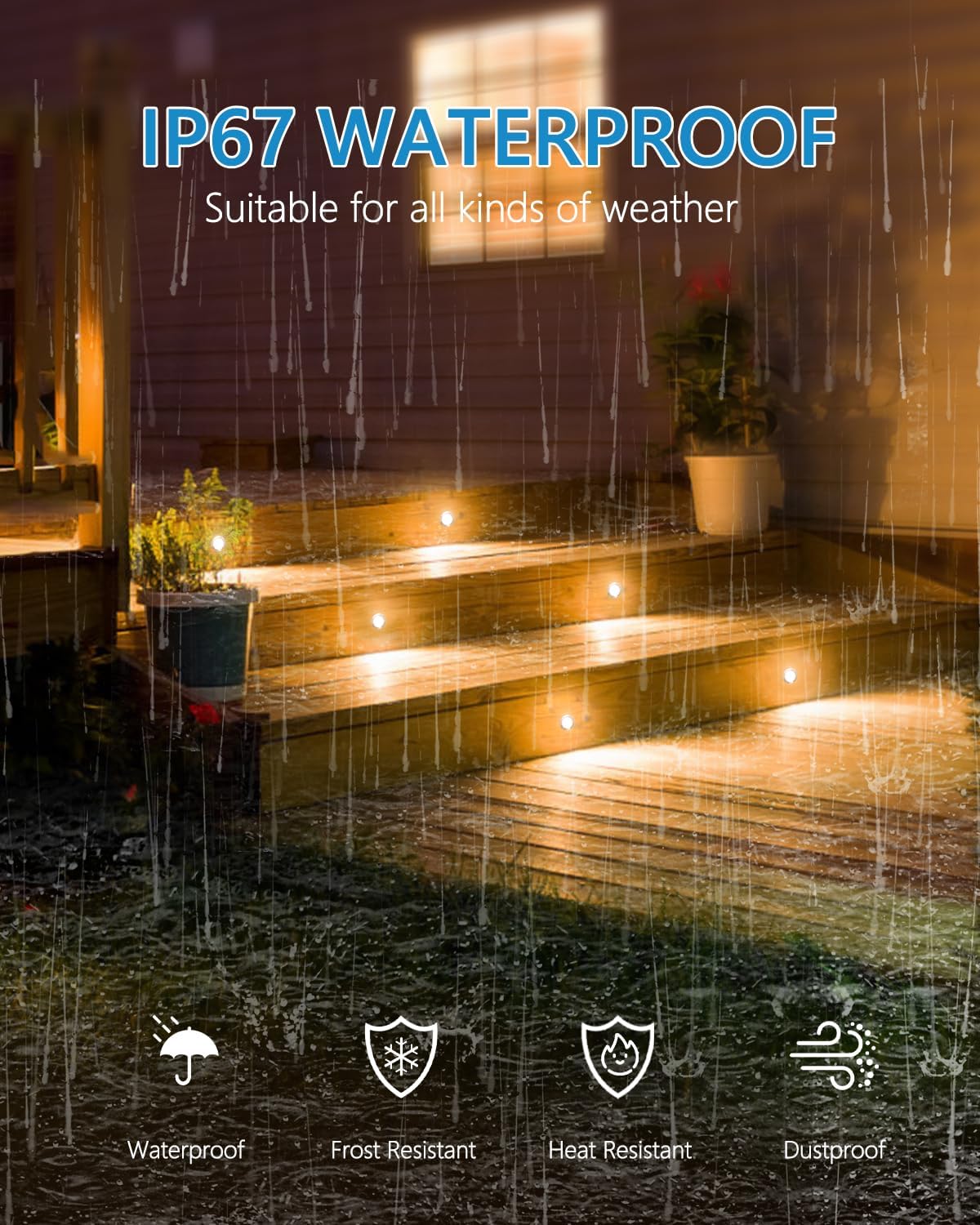 Kit 10 luces LED empotrables 12V IP67 para jardín