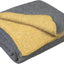 Manta reversible lana merino 51x67" viajes gris mostaza