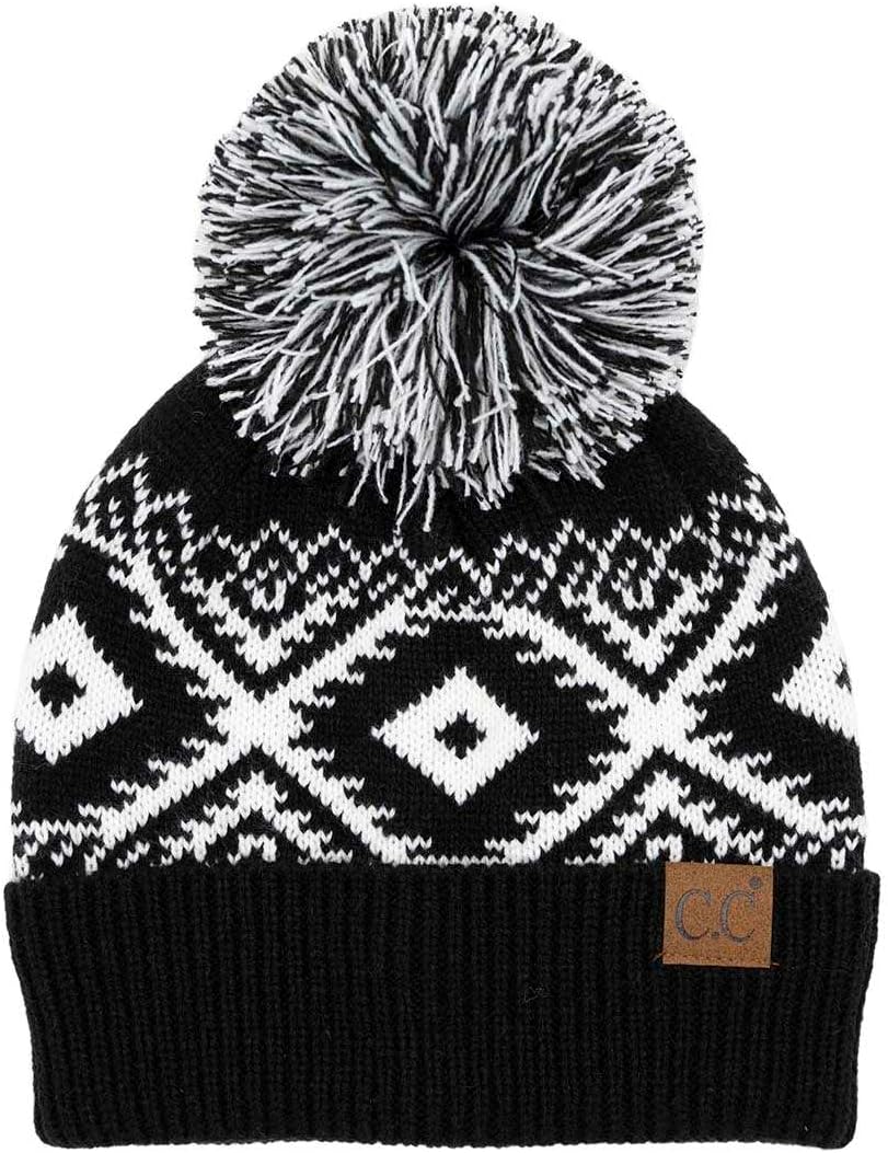 Gorro unisex punto suave con pompón