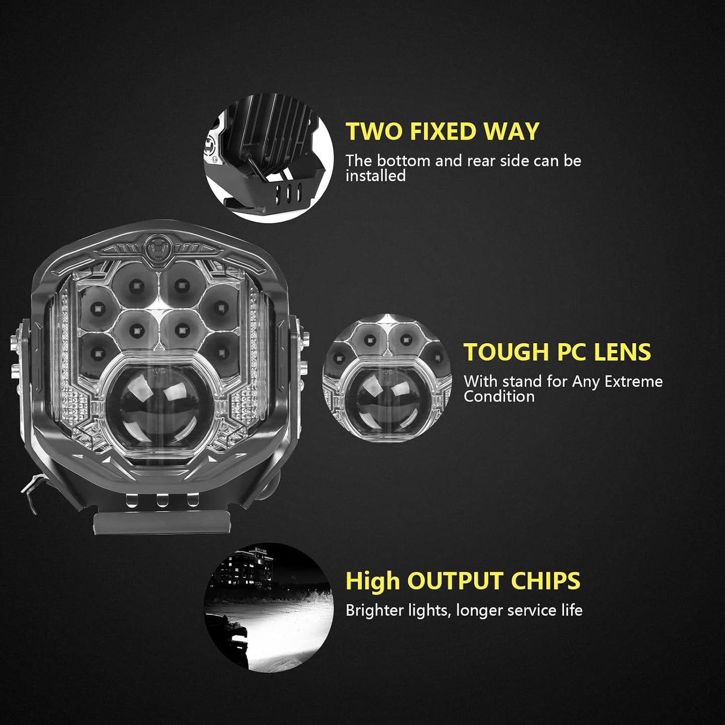 Luces LED 95W 7pulg DRL camión 10800LM luz antiniebla