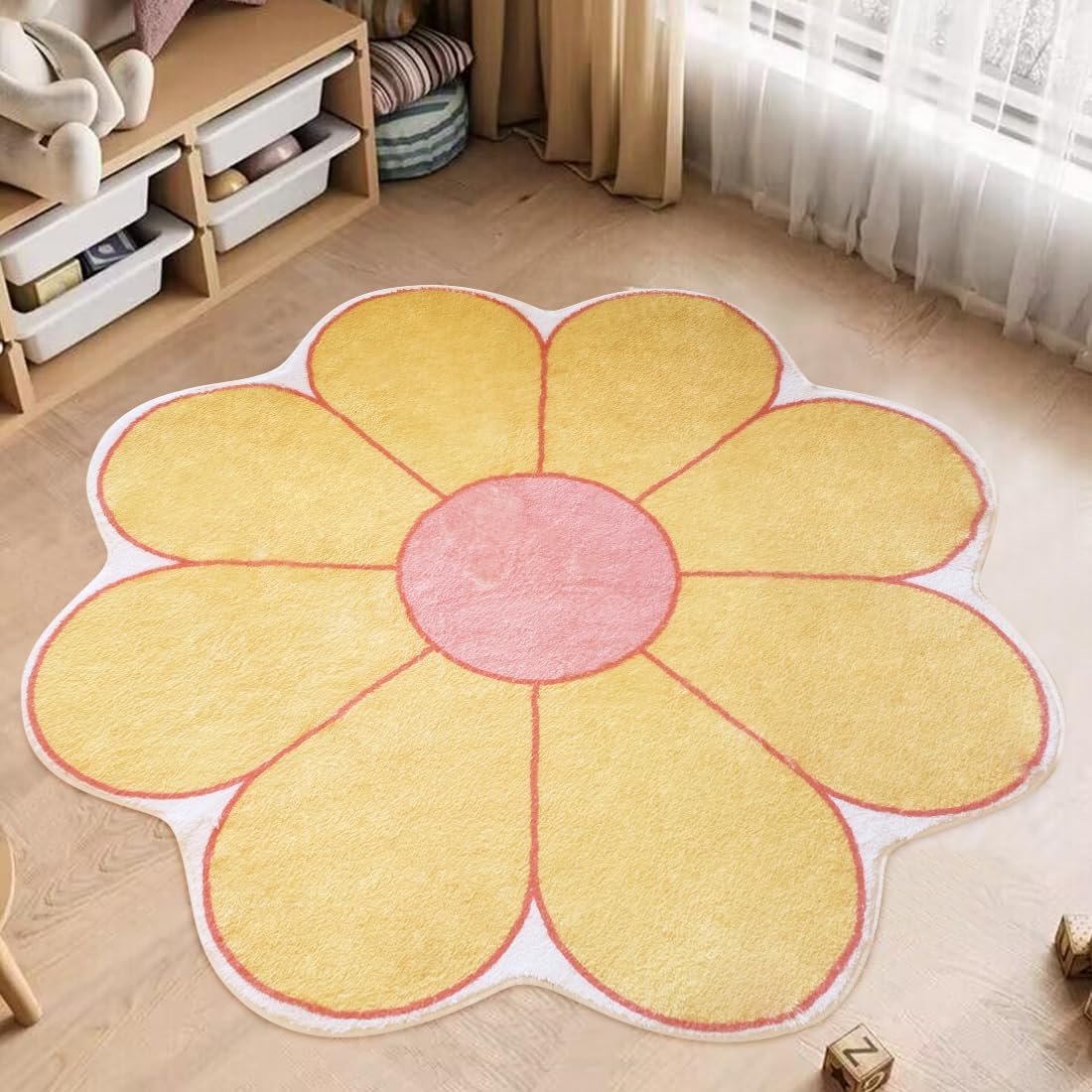 Alfombra redonda floral antiderrap sala dormitorio