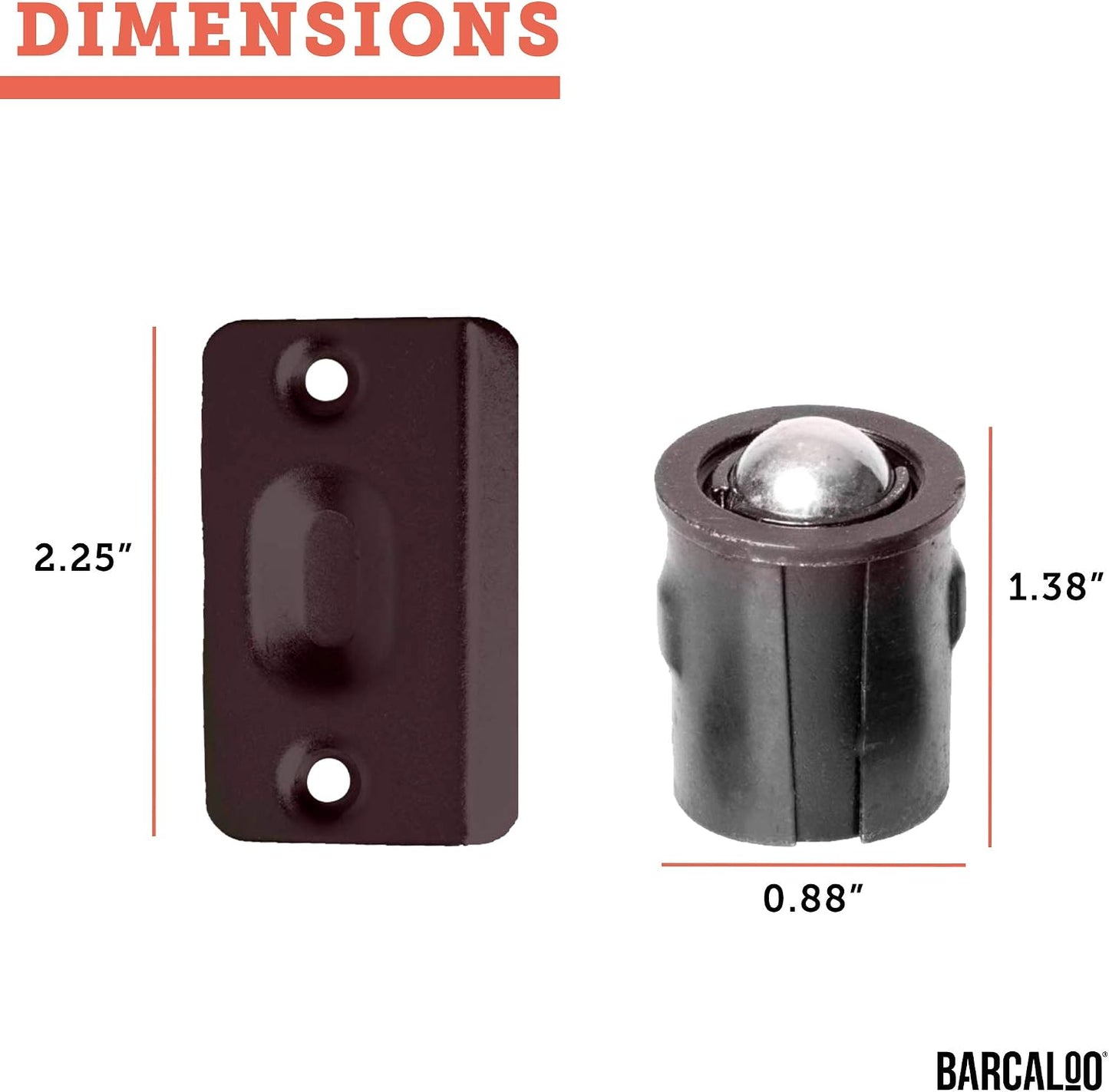 Herrajes puerta cierre bola bronce aceitado pack 4