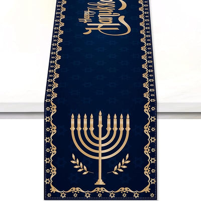 Camino mesa Hanukkah decoración hogar comedor