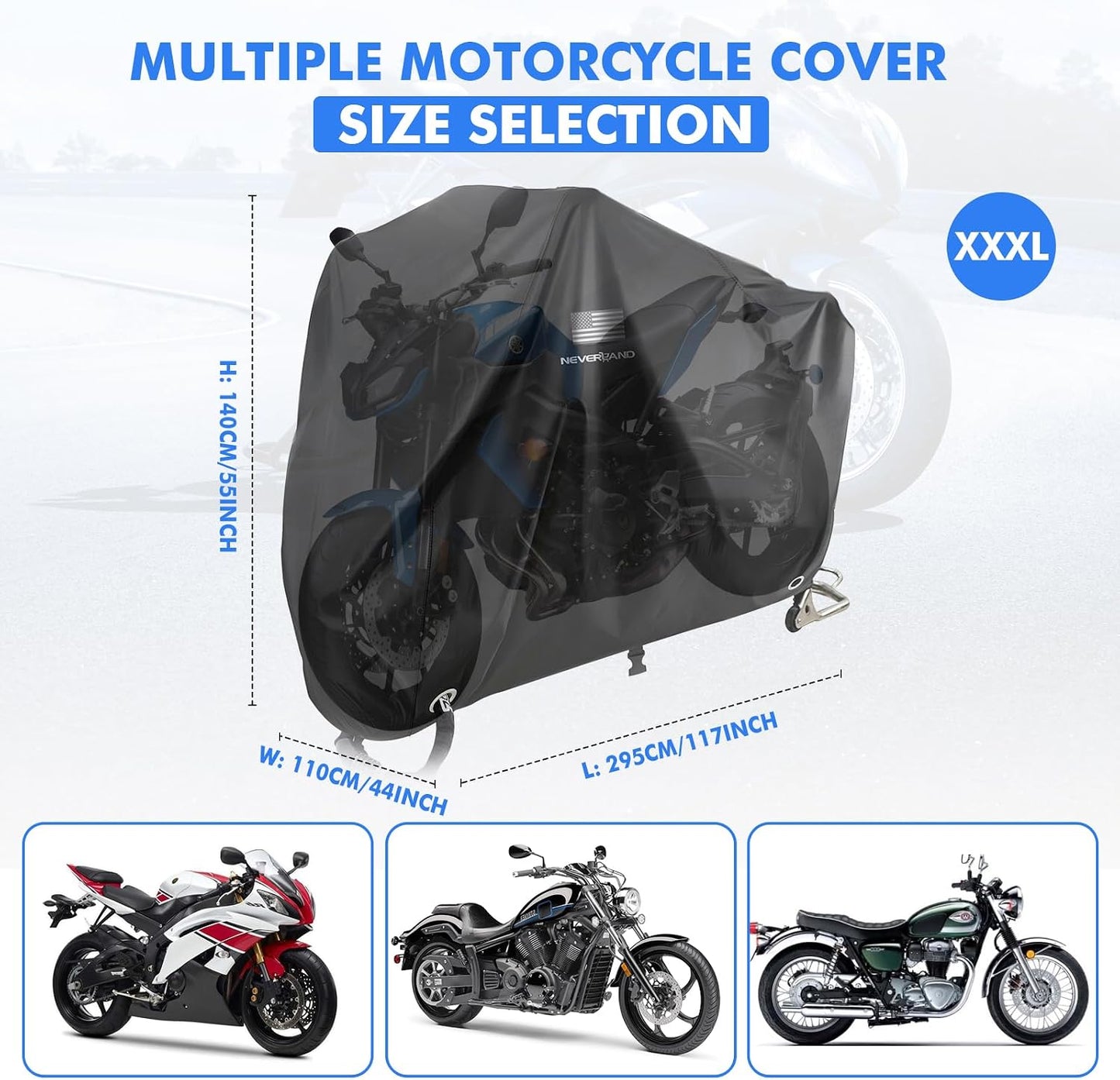 Funda impermeable motocicleta exterior negro