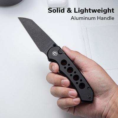 Cuchillo plegable EDC hoja 14C28N aluminio negro