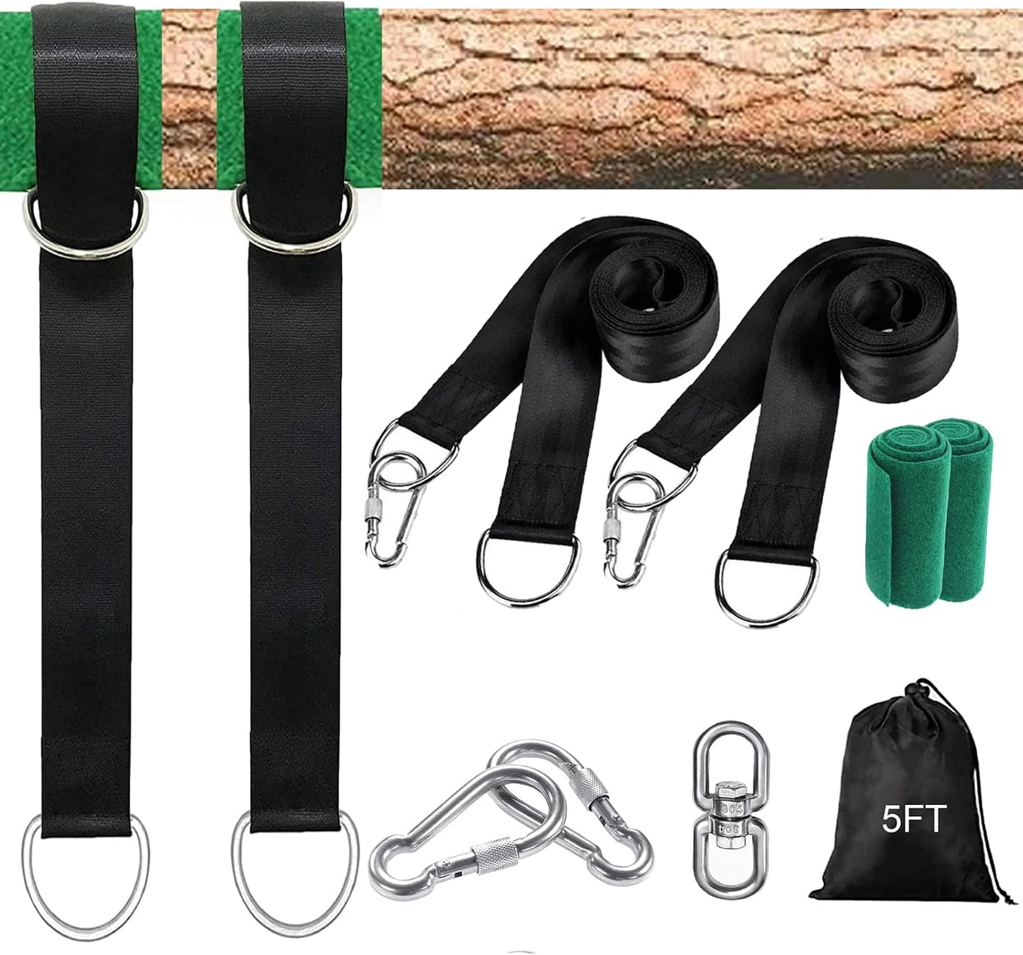 Kit correas hamaca para columpio árbol 5ft soporta 5000lb