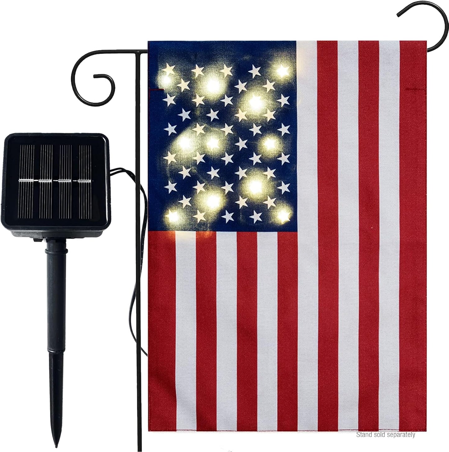 Bandera jardín solar LED EE.UU. doble cara 12x18
