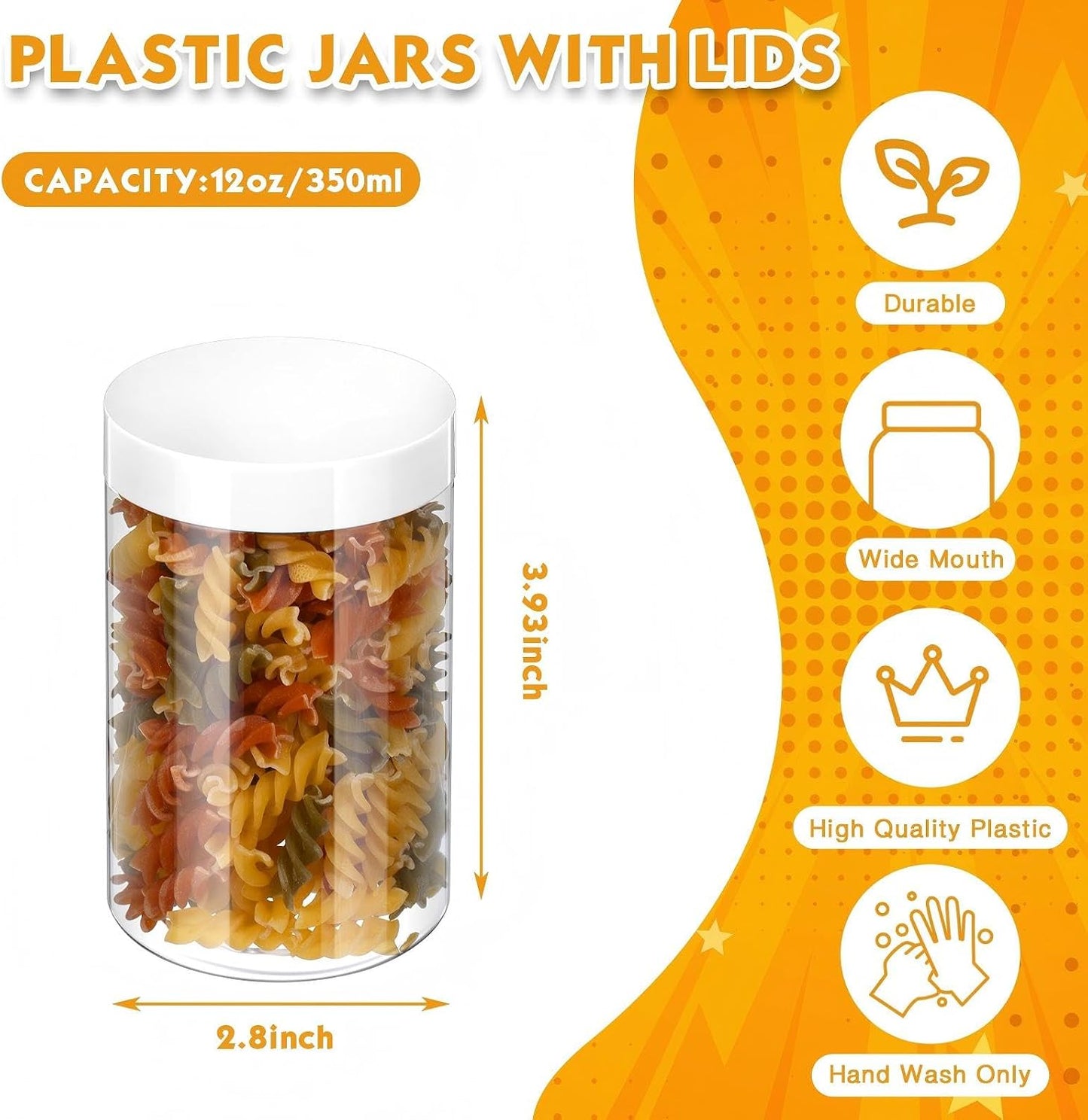 24 Frascos Plástico Transparente con Tapas para Cosméticos