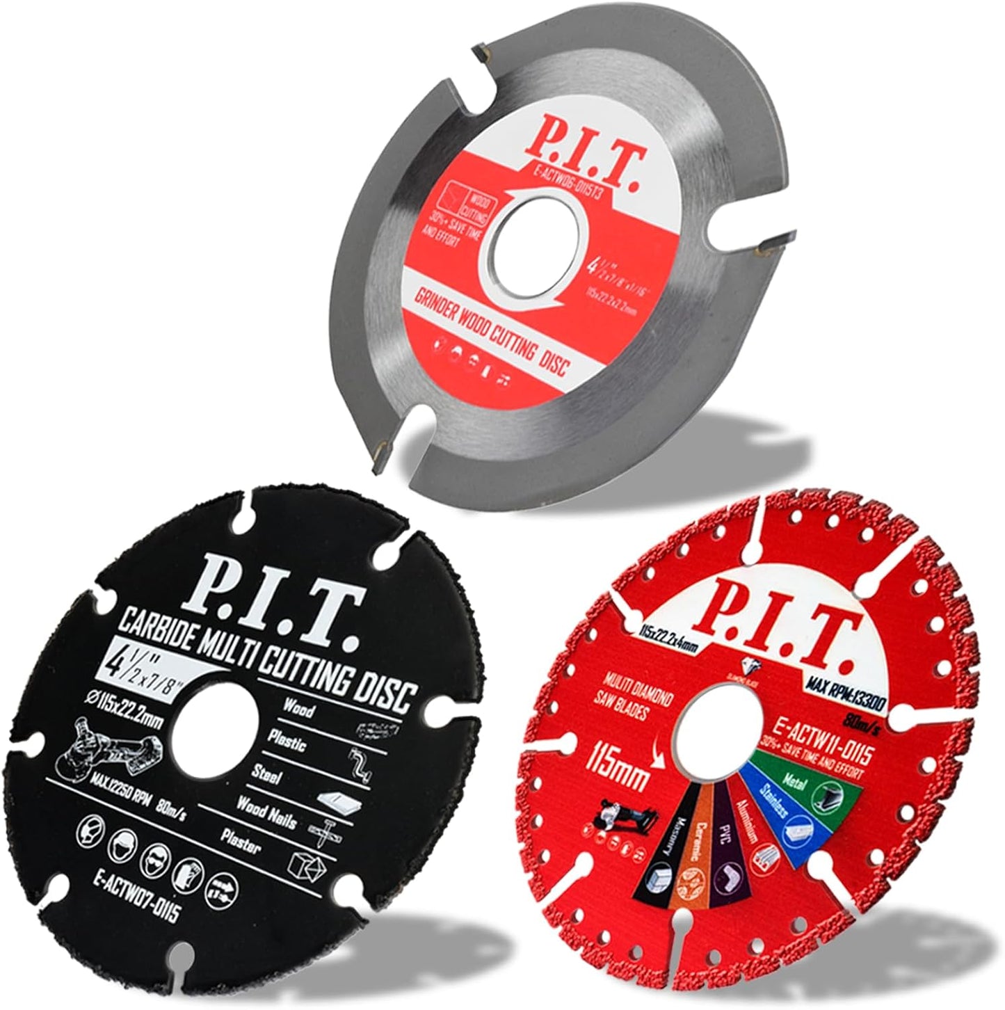 3 Ruedas Corte 4-1/2pulg 7/8pulg 3en1 para Amoladora