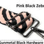 Correa hombro ancha cebra rosa 2pulg hebillas negras ajustable