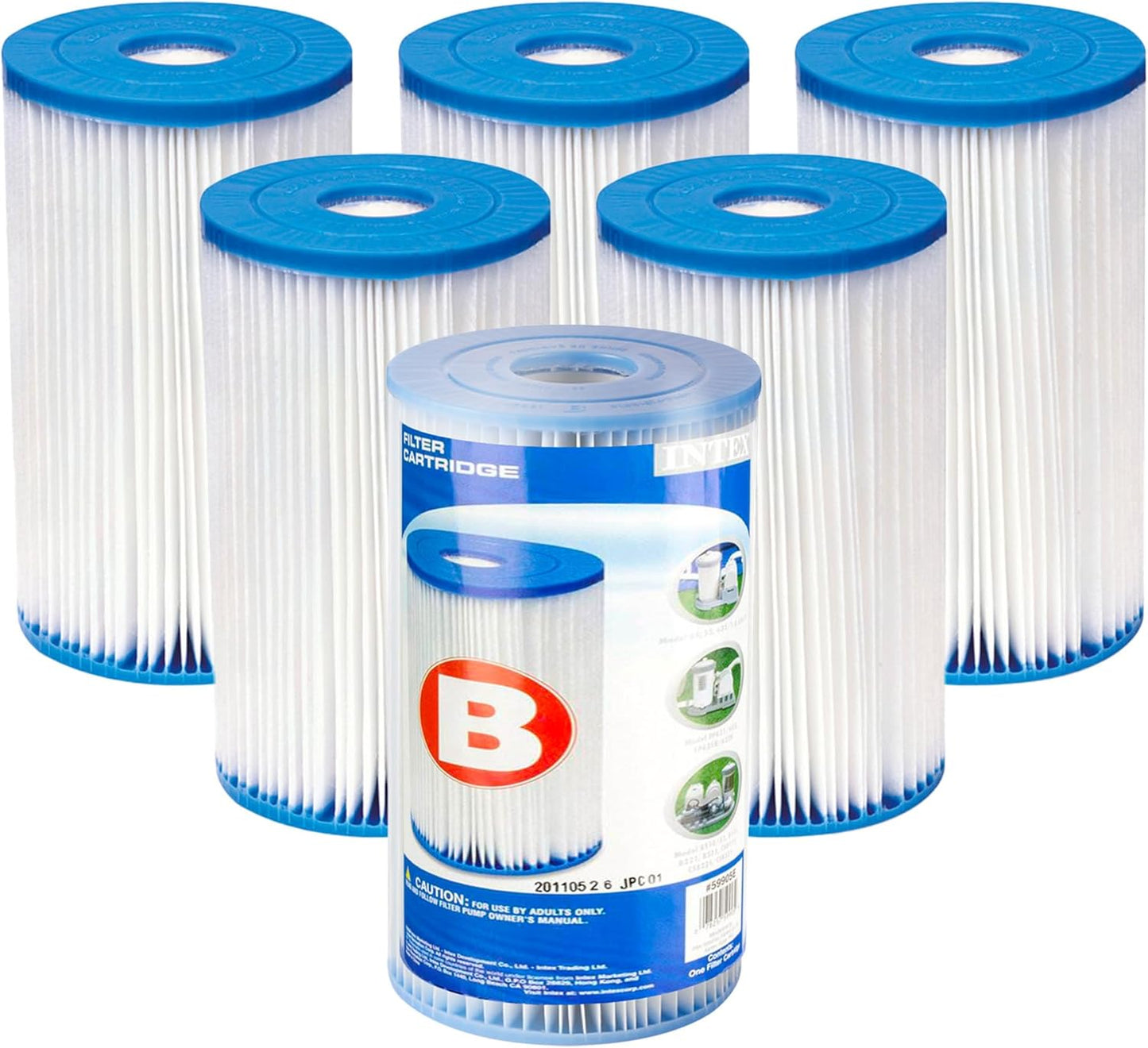 Cartucho filtro piscina tipo B 6 unidades Dacron