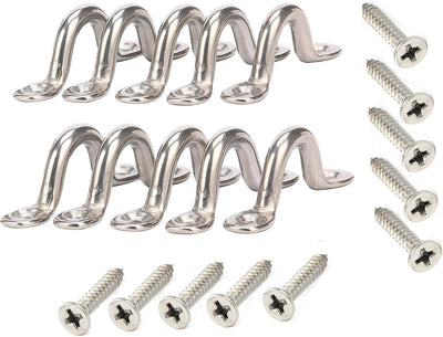 10 Almohadillas Acero Inox para Barco Correas Amarrar Kayak