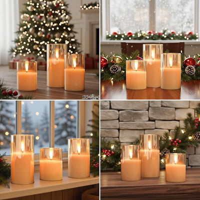 Velas LED sin llama control remoto cristal para hogar