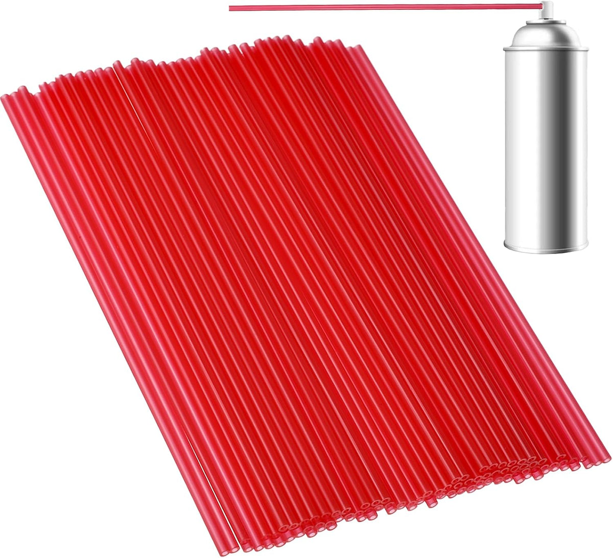 100 Popotes Plástico Rojo 4.7pulg para Estrechos