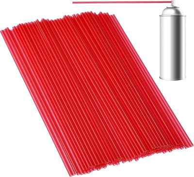 100 Popotes Plástico Rojo 4.7pulg para Estrechos