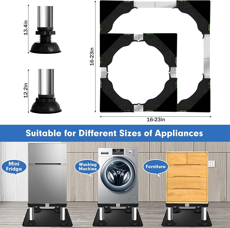 Soporte refrigerador 12.2-13.4pulg con base universal 4 pies