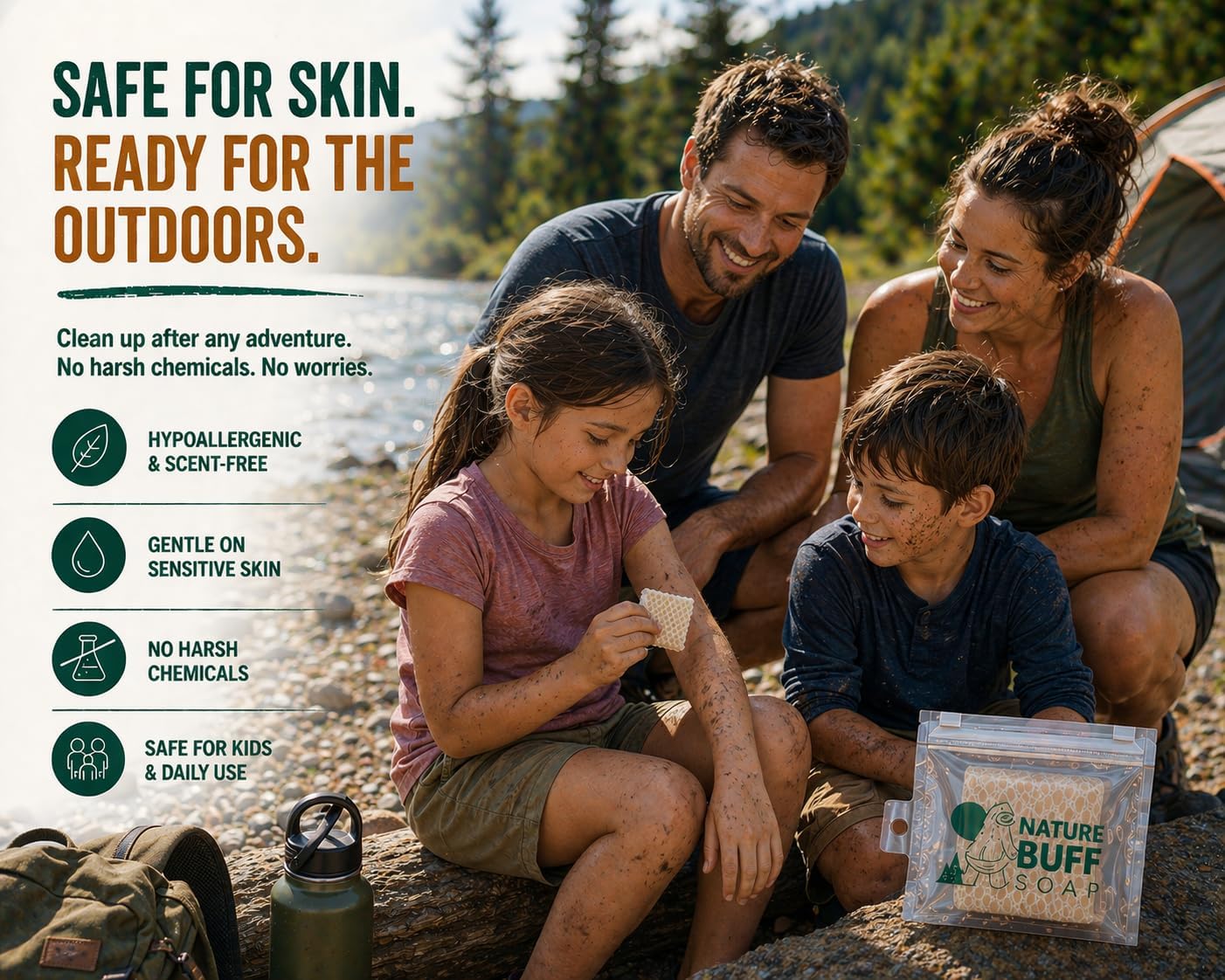 2 Pzas Jabón Biodegradable Sin Perfume Viaje Camping
