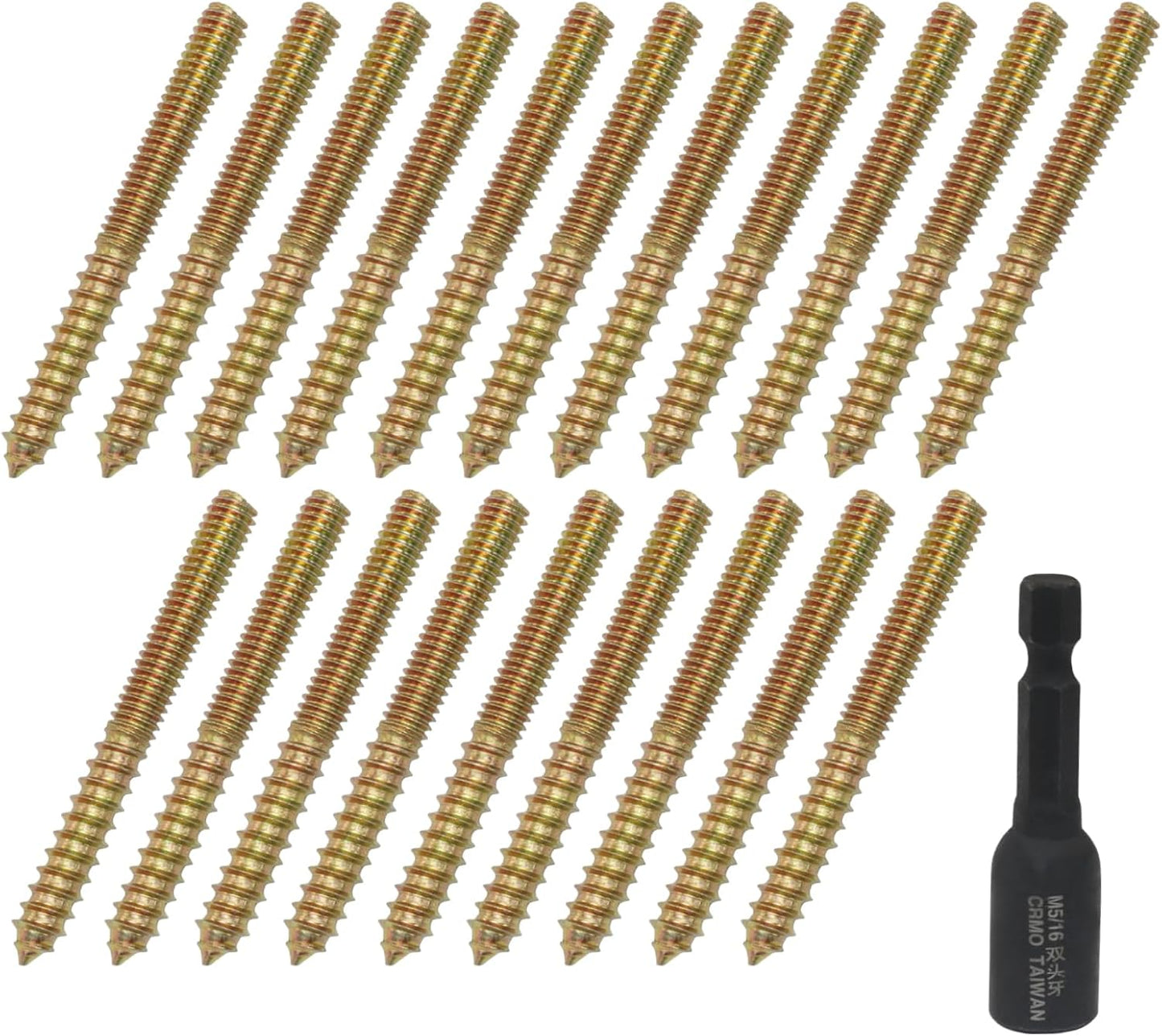 20 Pernos Suspensión 5/16-18x3pulg Doble Cabeza Madera