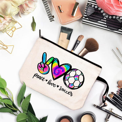 Bolsa cosméticos Peace Love Yundong con cremallera metal segura