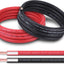 Cable batería 2 AWG 10ft rojo y negro OFC cobre puro
