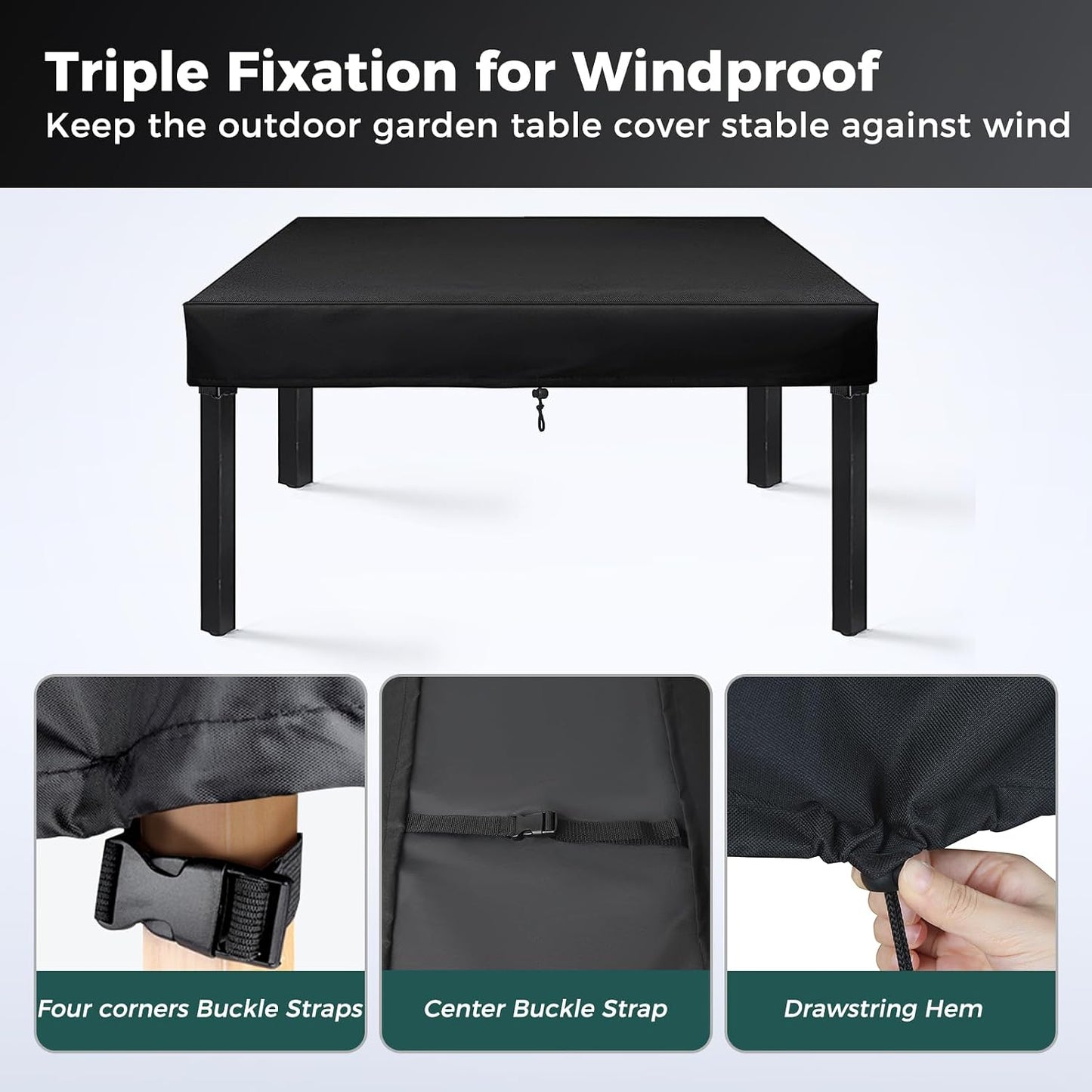 Funda rectangular para mesa exterior 75x40x6 pulg impermeable