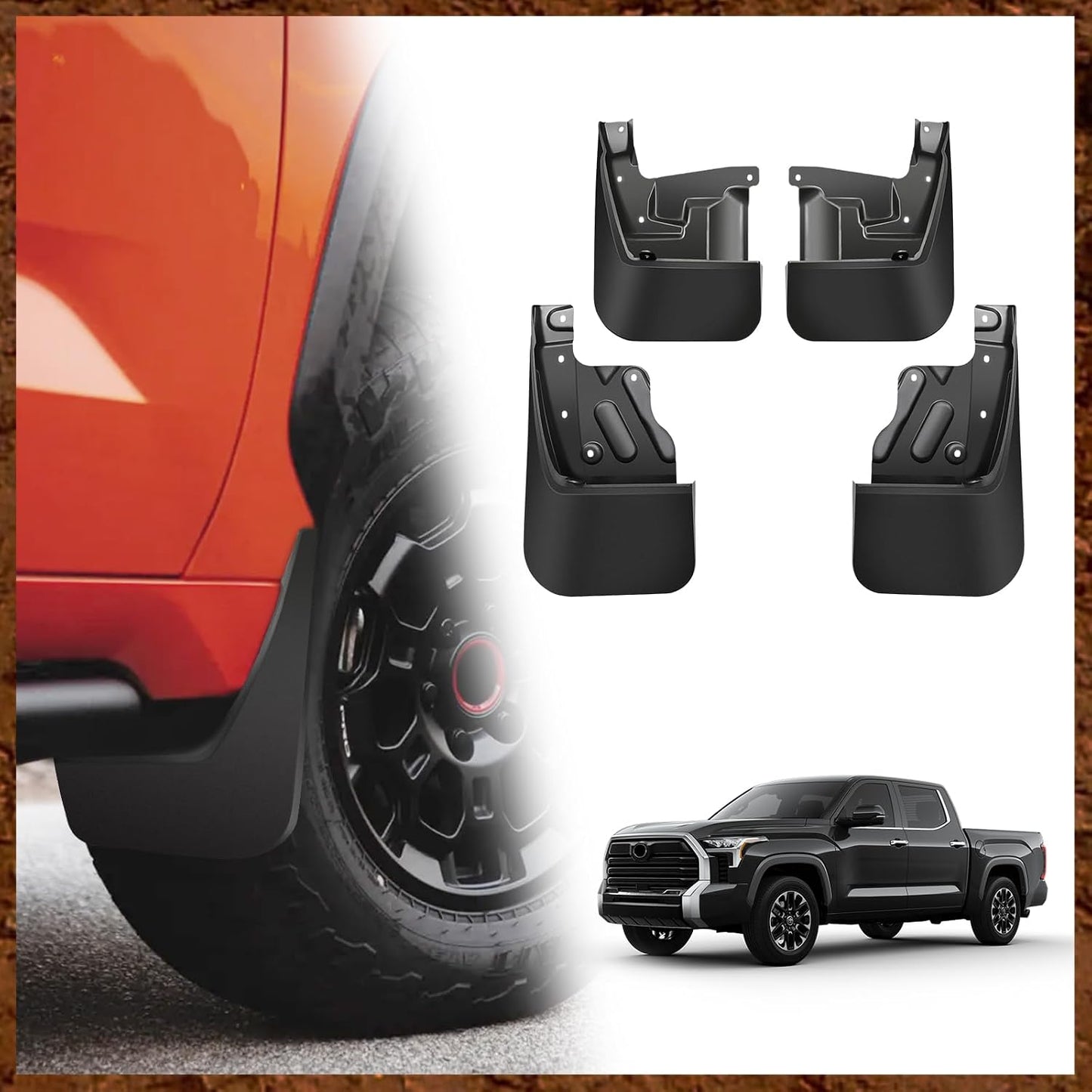 Set 4 aletas barro Toyota Tundra 22-26 proteccion
