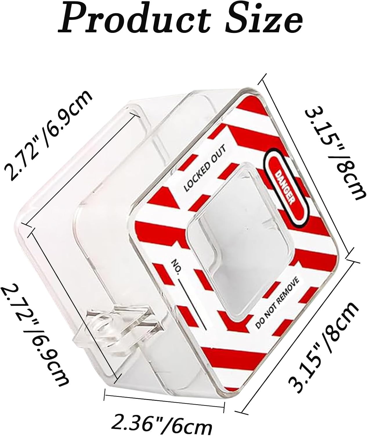 Funda botón emergencia transparente con recordatorio 2.72pulg