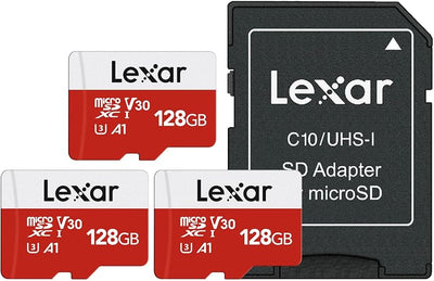 Pack 3 tarjetas microSD 128GB UHS-I 100MB/s Full HD 4K
