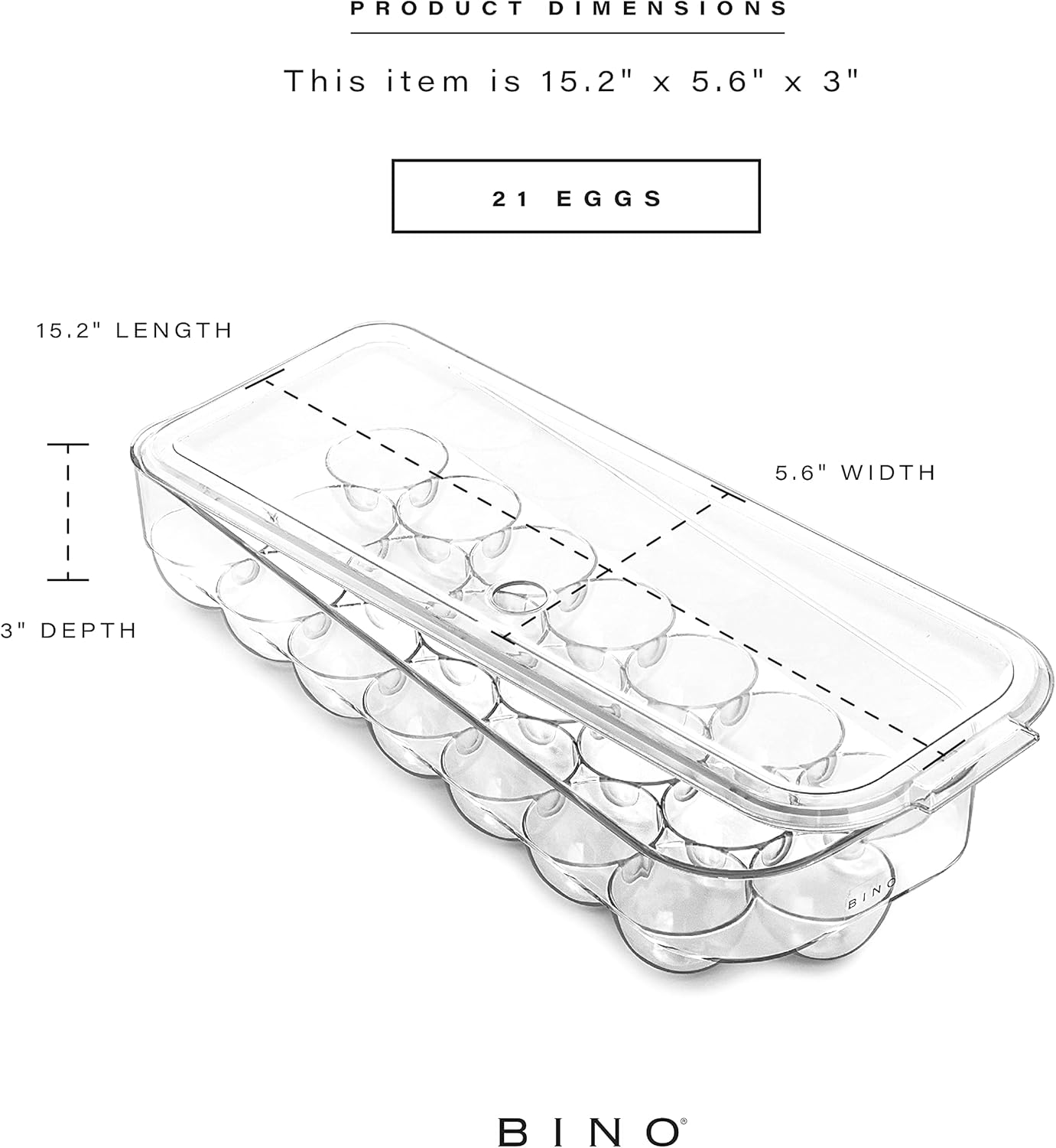 Recipiente plástico huevos transparente 21uds resistente