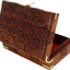 Caja de tesoro madera tallada diseño floral multiusos