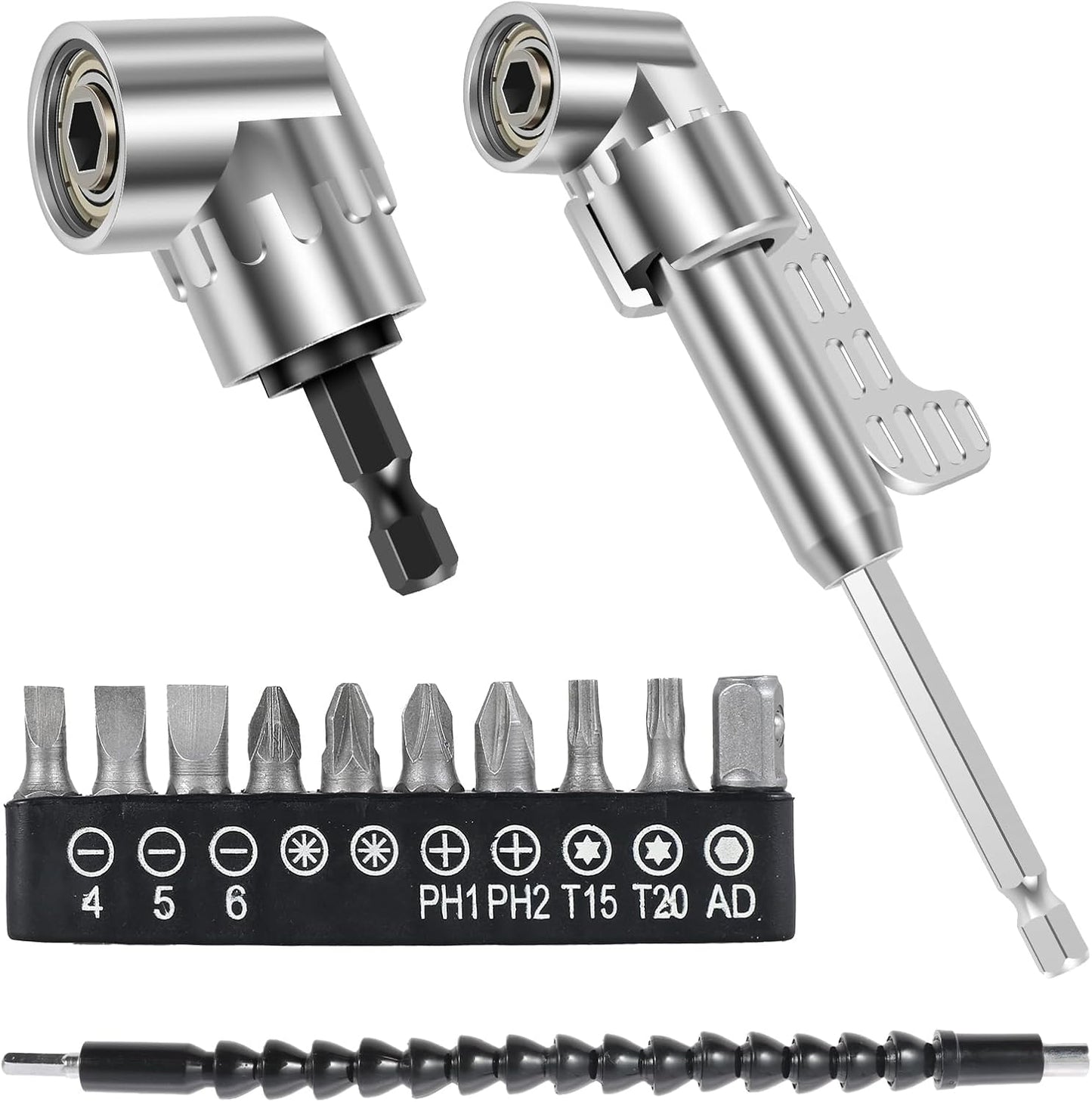 Juego 4 accesorios taladro 1/4 pulg adaptador eje suave