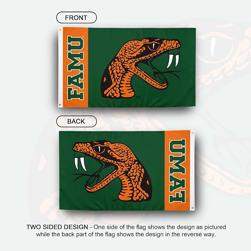 Bandera FAMU Rattlers 3x5ft 100% poliéster