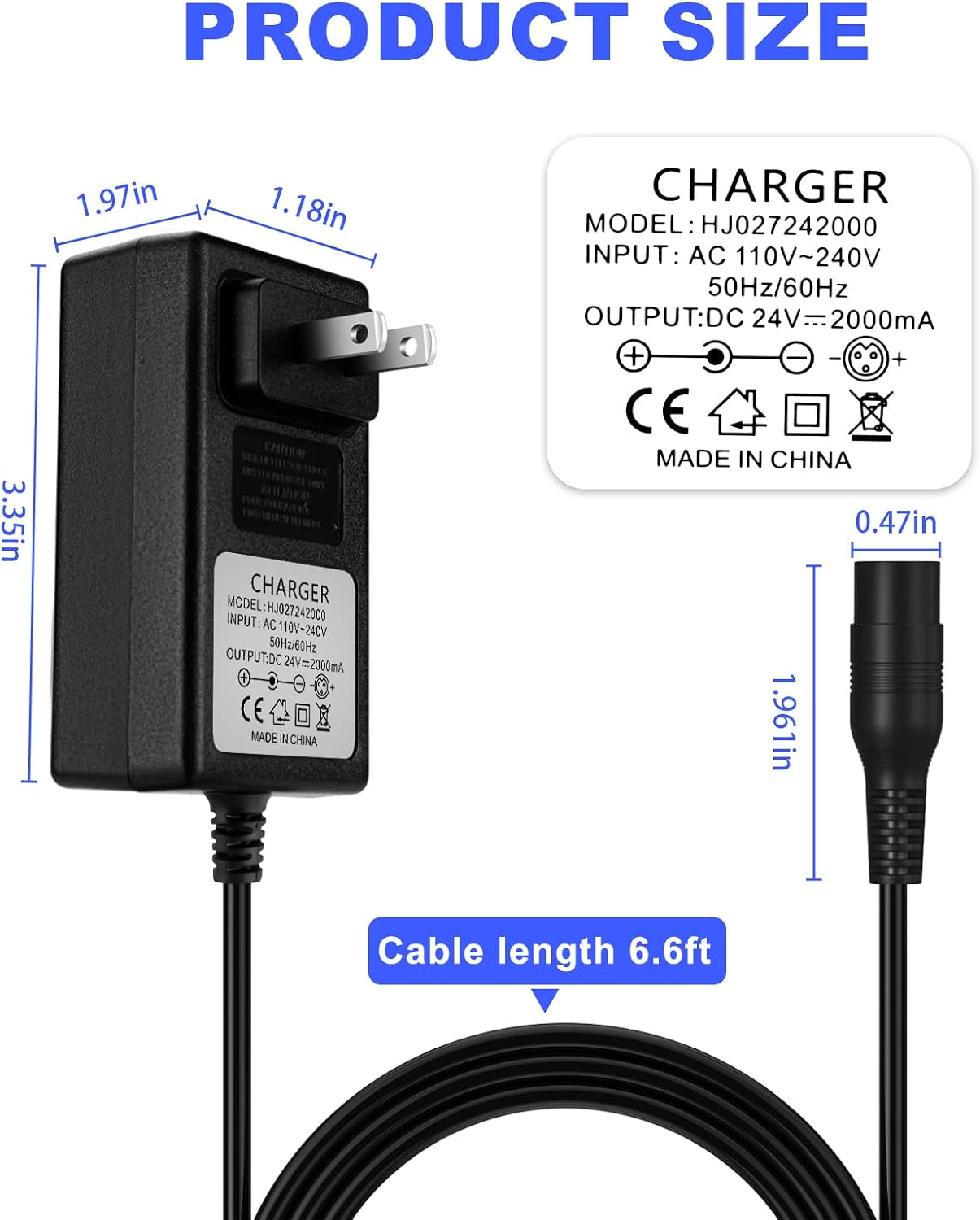 Cargador 24V para Scooter Razor MX350 MX400